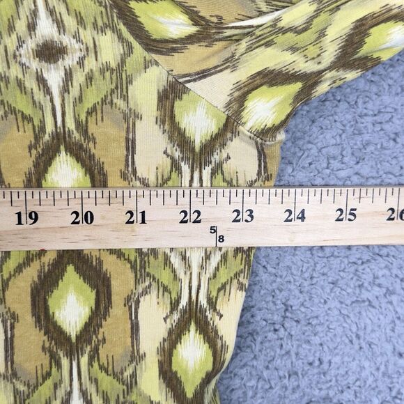 Talbots 1X Yellow Geometric Tunic Top Blouse 3/4 Sleeve Plus Size Womens - Picture 7 of 10